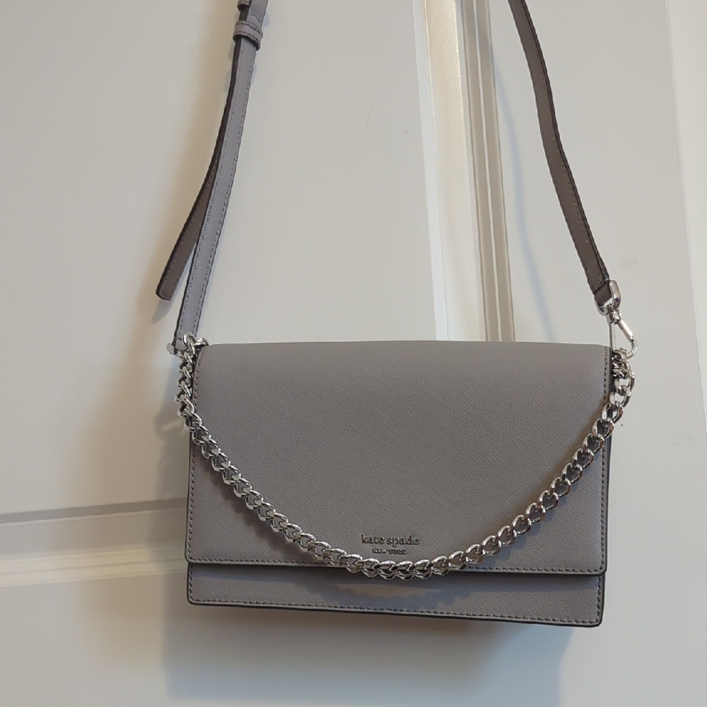Kate Spade Silver Crossbody Bag with Chain